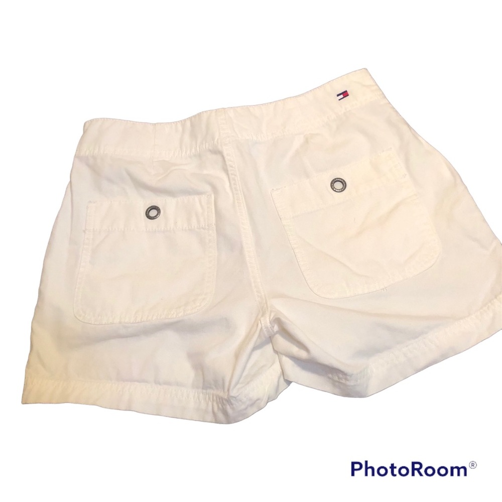Y2k white Tommy Hilfiger nautical vibes cotton shorts grommets pockets